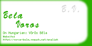 bela voros business card